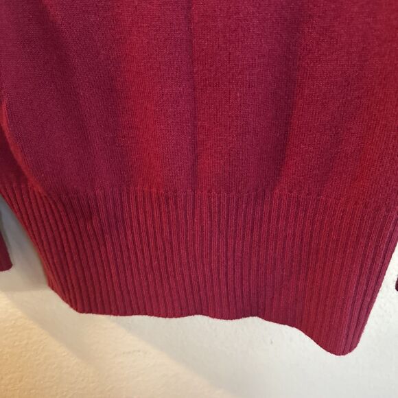 Mendocino Deep Pink 100 % Cashmere Sweater Long Sleeve Scoop Neck Large - Picture 4 of 6